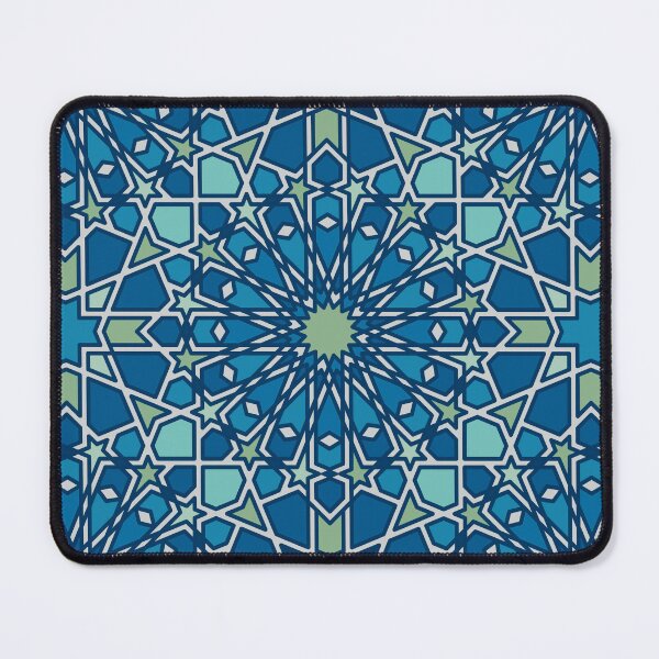 Item preview, Moroccan Mosaic Pattern in Blue Tones designed and sold by Tarjiart.