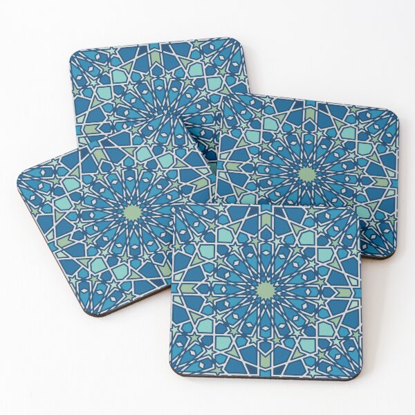 Item preview, Moroccan Mosaic Pattern in Blue Tones designed and sold by Tarjiart.