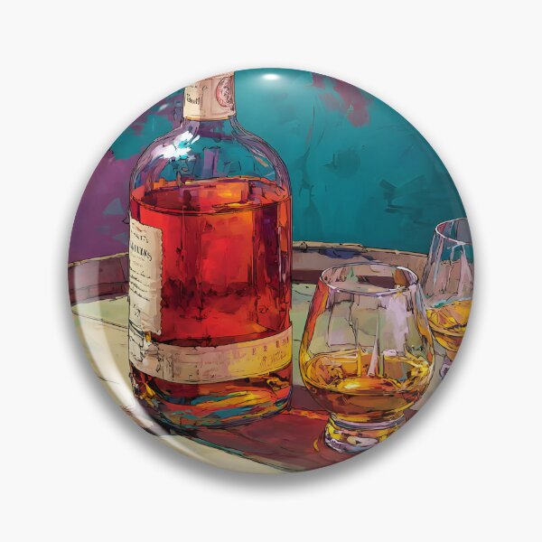 Item preview, Amber Whiskey Elegance on Barrel Display - Warm Glow and Rich Shadows in a Vibrant Setting designed and sold by OlfactoART Studio.