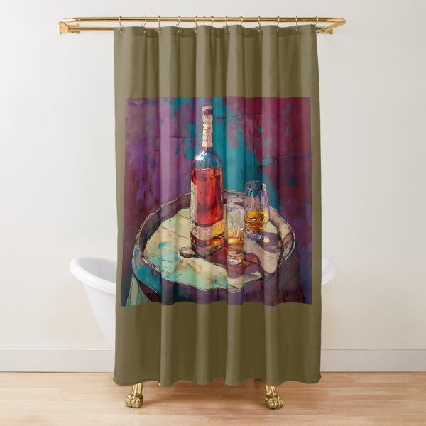 Item preview, Amber Whiskey Elegance on Barrel Display - Warm Glow and Rich Shadows in a Vibrant Setting designed and sold by OlfactoART Studio.