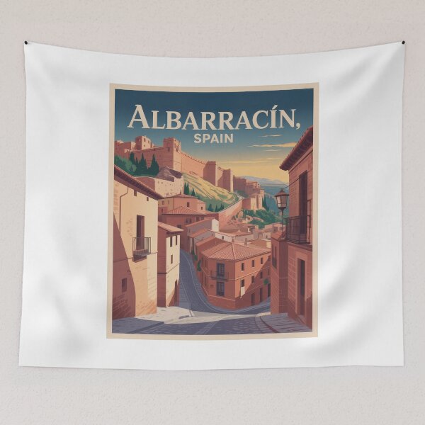 Item preview, Vintage Travel Poster Albarracín, Spain – Medieval Old Town in Aragon designed and sold by pod24.