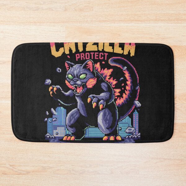 Item preview, Catzilla Retro Meow Tokyo Cat Monster designed and sold by ViktoonShirts.