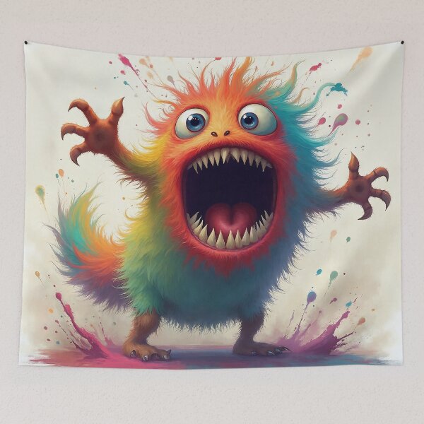 Item preview, Color Blast Monster | Crazy Furry Scream designed and sold by NovaProArt.