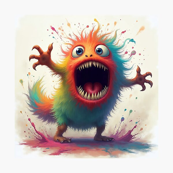 Item preview, Color Blast Monster | Crazy Furry Scream designed and sold by NovaProArt.