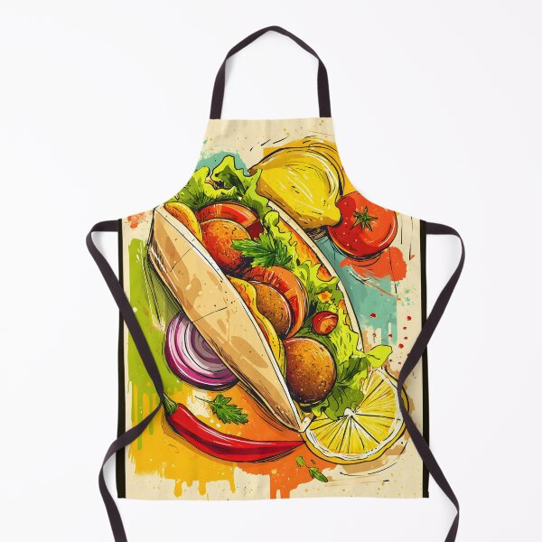 Item preview, Colorful Falafel Wrap Bursting with Fresh Vegetables, Zesty Lemon, and Bold Artistic Flair designed and sold by OlfactoART Studio.