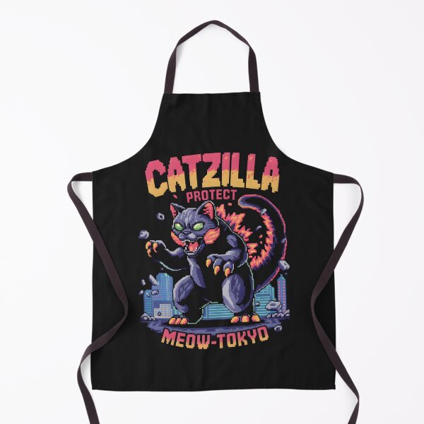 Item preview, Catzilla Retro Meow Tokyo Cat Monster designed and sold by ViktoonShirts.