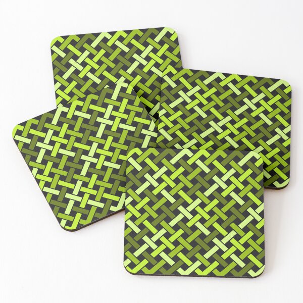 Item preview, Green Interlocking Diagonal Line Pattern Design designed and sold by Tarjiart.