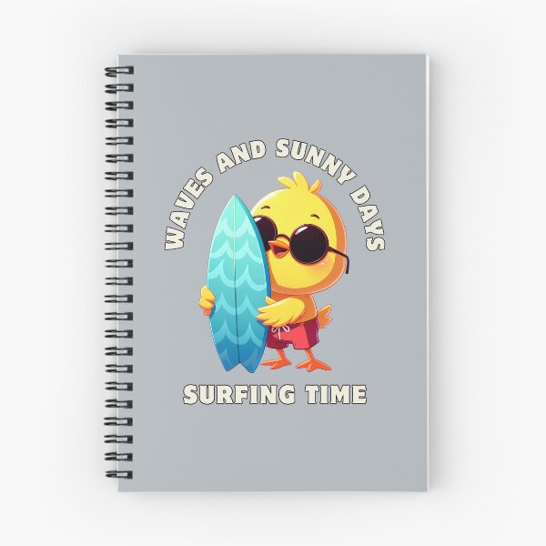 Item preview, Surfing Chick Cartoon – Cute Yellow Chick with Surfboard Summer Illustration designed and sold by Dino-Lune.