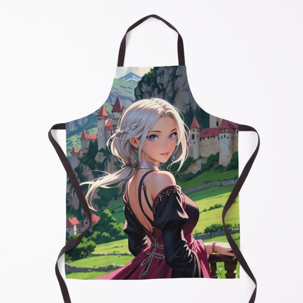Item preview, Princess in a red dress with a castle in the background designed and sold by MerlinWear.