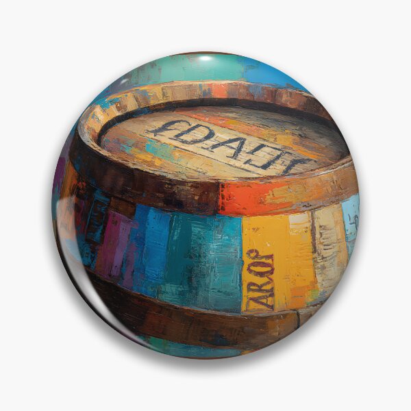 Item preview, Vibrant Whisky Wooden Barrel with Multicolored Panels and Abstract Background designed and sold by OlfactoART Studio.