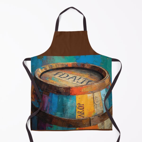 Item preview, Vibrant Whisky Wooden Barrel with Multicolored Panels and Abstract Background designed and sold by OlfactoART Studio.