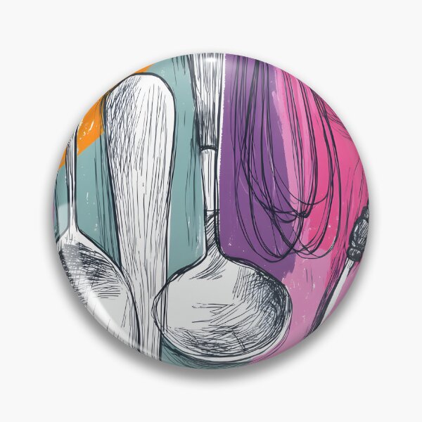 Item preview, Kitchen Utensil Harmony - Whisk, Spoon, and Spatula in Vibrant, Textured Composition designed and sold by OlfactoART Studio.