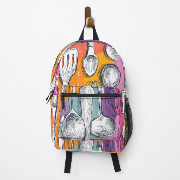 Item preview, Kitchen Utensil Harmony - Whisk, Spoon, and Spatula in Vibrant, Textured Composition designed and sold by OlfactoART Studio.