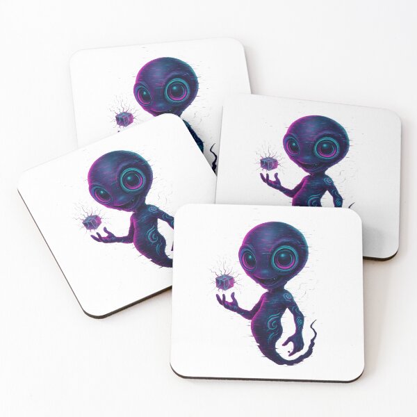 Item preview, Neon Glitch Alien – Cybercore 3D Space Creature designed and sold by WolfPixelRo.