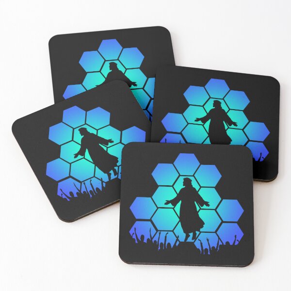 Item preview, Minimalist Ascension of Jesus Scene | Jesus rises into Heaven – Christian Silhouette Art | cool color theme blue and turquoise  designed and sold by ZechJohnRB.