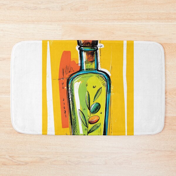 Item preview, Colorful Olive Oil Bottle with Olives and Leaves - Vibrant Foodie Art for Mediterranean Kitchen Deco designed and sold by OlfactoART Studio.