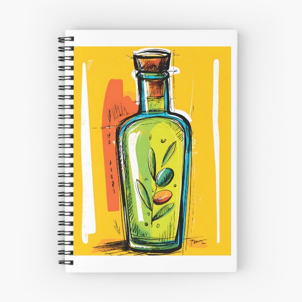 Item preview, Colorful Olive Oil Bottle with Olives and Leaves - Vibrant Foodie Art for Mediterranean Kitchen Deco designed and sold by OlfactoART Studio.