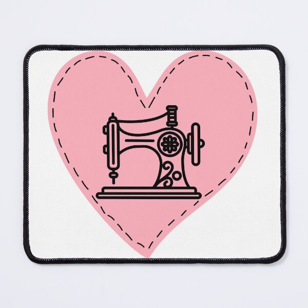 Item preview, Pink Heart with Sewing Machine designed and sold by SewHappyQuilt.