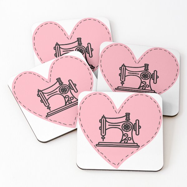 Item preview, Pink Heart with Sewing Machine designed and sold by SewHappyQuilt.