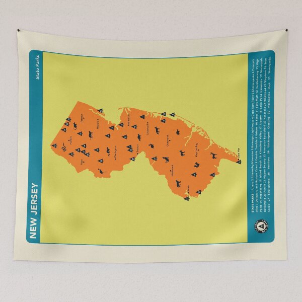 Item preview, New Jersey State Parks Illustrated Map - Orange designed and sold by FinlayMcNevin.