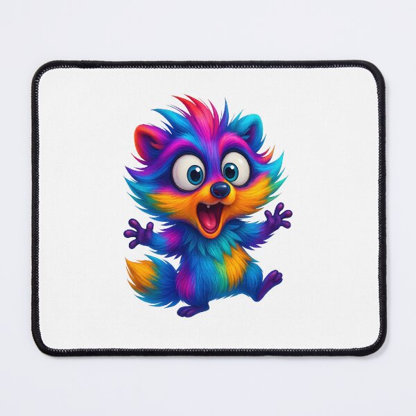 Item preview, Rainbow Explosion Raccoon – Crazy Colorful 3D Animal Character designed and sold by WolfPixelRo.