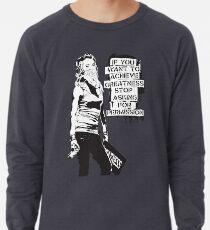 Banksy quote graffiti If You Want to Achieve Greatness stop asking for permission black and white with Banksy tag signature Lightweight Sweatshirt