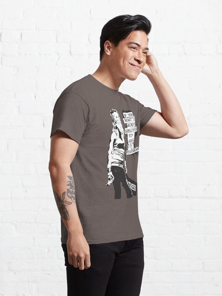 Alternate view of Banksy quote graffiti If You Want to Achieve Greatness stop asking for permission black and white with Banksy tag signature Classic T-Shirt