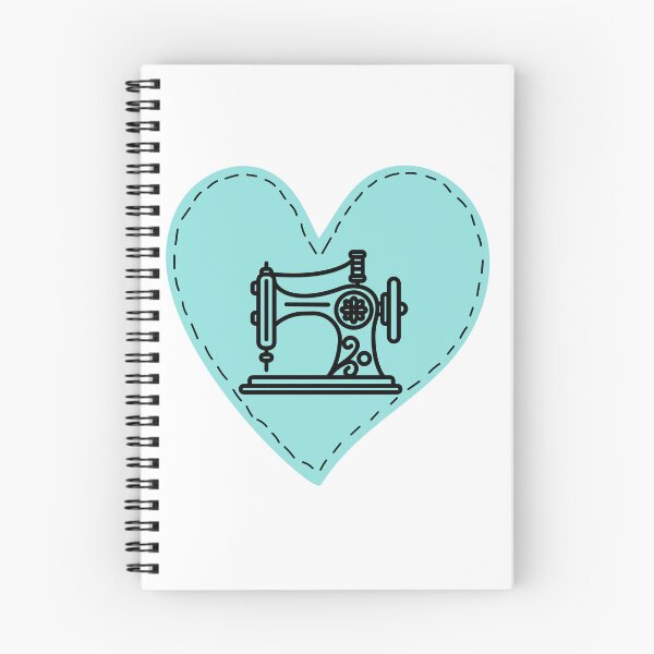 Item preview, Aqua Blue Heart and Sewing Machine designed and sold by SewHappyQuilt.