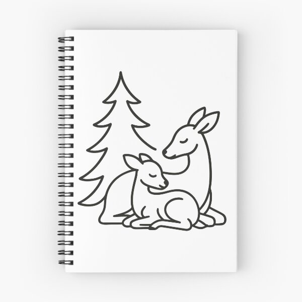 Item preview, Illustration of a mother deer and her baby under a Christmas tree designed and sold by EchoOfSilence.