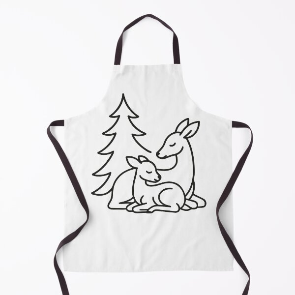 Item preview, Illustration of a mother deer and her baby under a Christmas tree designed and sold by EchoOfSilence.