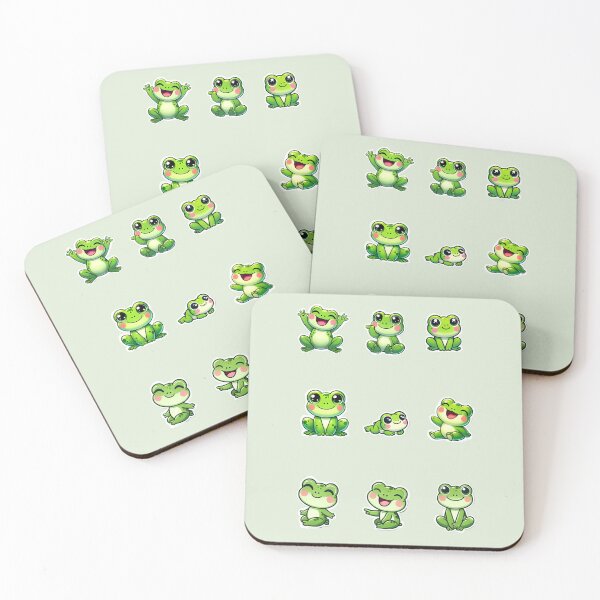 Item preview, Kawaii Frogs Sticker Pack – Cute Green Frog Expressions designed and sold by CreationbyNiki.