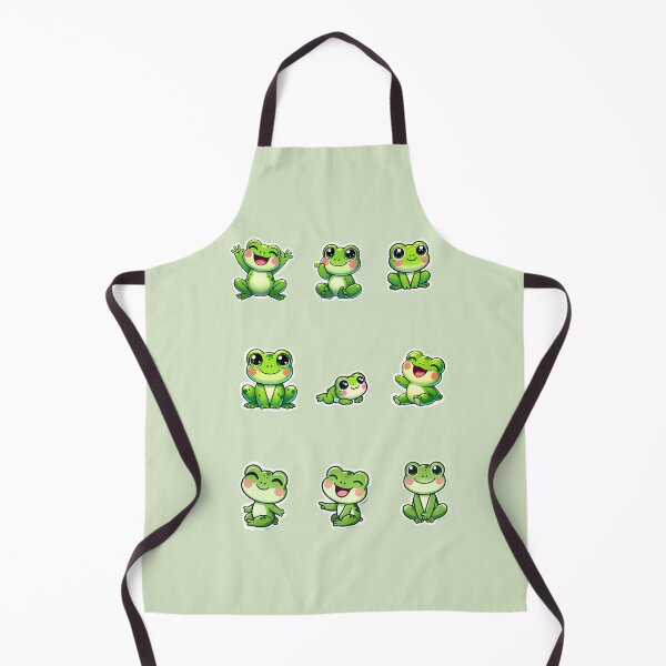 Item preview, Kawaii Frogs Sticker Pack – Cute Green Frog Expressions designed and sold by CreationbyNiki.
