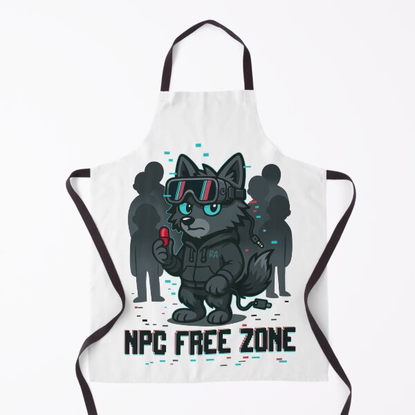 Item preview, NPC Free Zone – Anti Conformist Wolf with Red Pill and Glitch Style designed and sold by Rebel Animal.