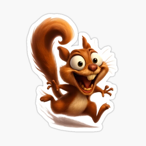 Item preview, Hyperactive Cartoon Squirrel – Funny 3D Animal Art designed and sold by WolfPixelRo.