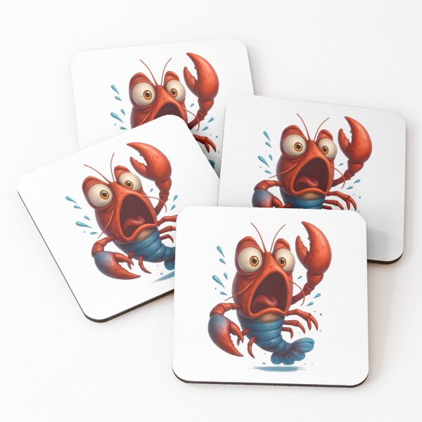 Item preview, Screaming Cartoon Crayfish – Funny 3D Sea Creature designed and sold by WolfPixelRo.