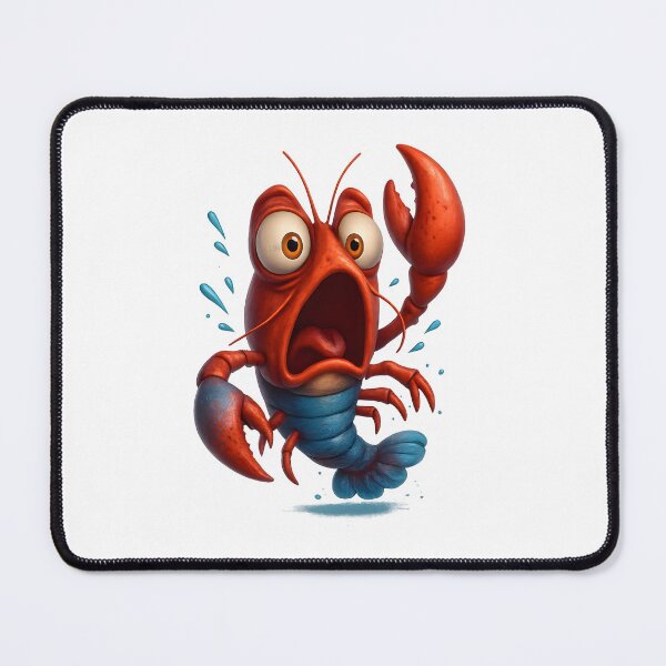 Item preview, Screaming Cartoon Crayfish – Funny 3D Sea Creature designed and sold by WolfPixelRo.