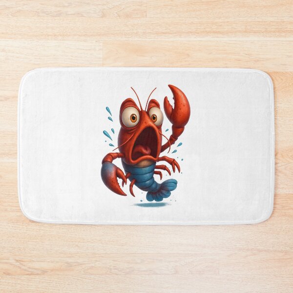 Item preview, Screaming Cartoon Crayfish – Funny 3D Sea Creature designed and sold by WolfPixelRo.