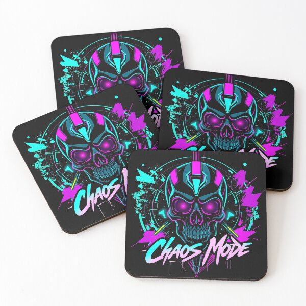 Item preview, Chaos Mode – Neon Cyberpunk Skull Streetwear  designed and sold by GracefulPODshop.