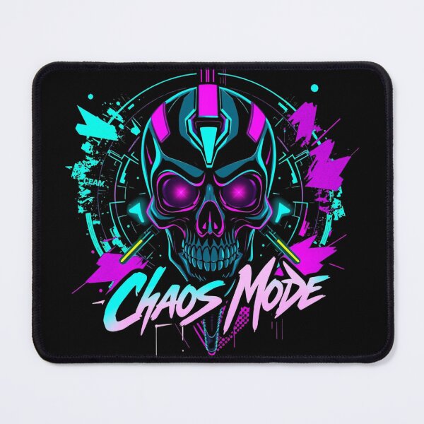 Item preview, Chaos Mode – Neon Cyberpunk Skull Streetwear designed and sold by GracefulPODshop.