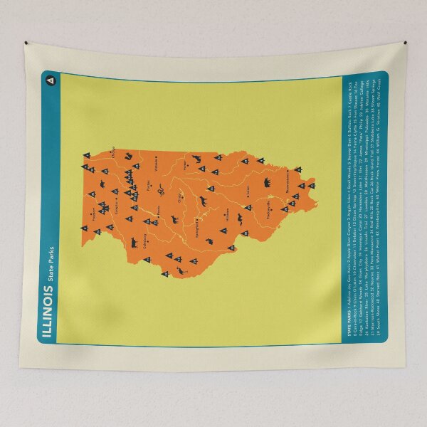 Item preview, Illinois State Parks Illustrated Map - Orange designed and sold by FinlayMcNevin.