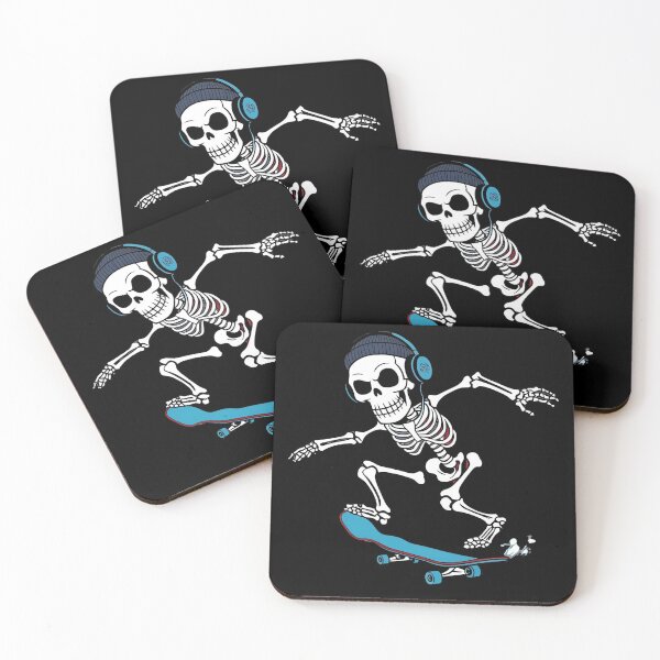 Item preview, Energetic Skater Skeleton with Headphones designed and sold by ChicTrendz.