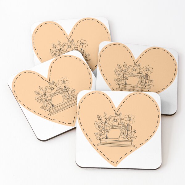 Item preview, Floral Sewing Machine Heart Design - Orange designed and sold by SewHappyQuilt.