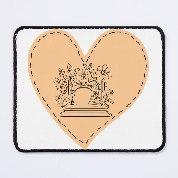 Item preview, Floral Sewing Machine Heart Design - Orange designed and sold by SewHappyQuilt.