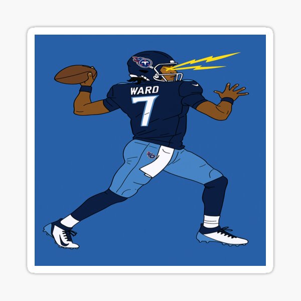 Item preview, Cam Ward Titans Cartoon Sticker – Lightning Eyes QB Art designed and sold by TrendMaker05.
