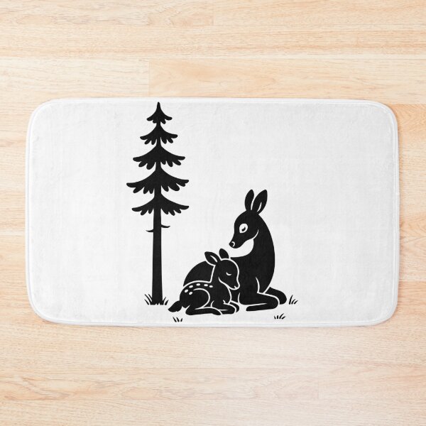 Item preview, Illustration of a mother deer and her baby under a Christmas tree designed and sold by EchoOfSilence.