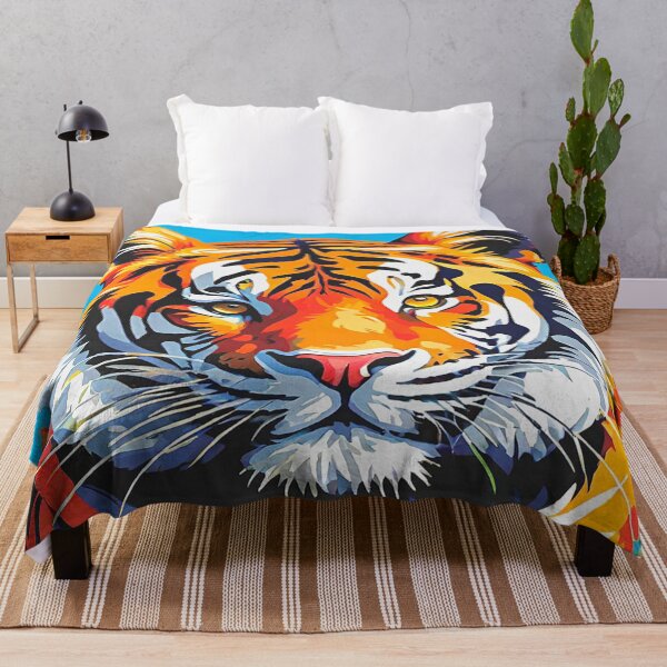 Item preview, Digital painting of tiger lying in a flower meadow! designed and sold by Giulivo Store Graphic.