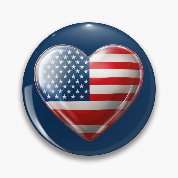 Item preview, Heart-Shaped American Flag Patriotic Icon designed and sold by bAIryBarn.