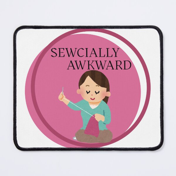 Item preview, Sewcially Awkward Circle Design with Woman Hand Sewing designed and sold by SewHappyQuilt.
