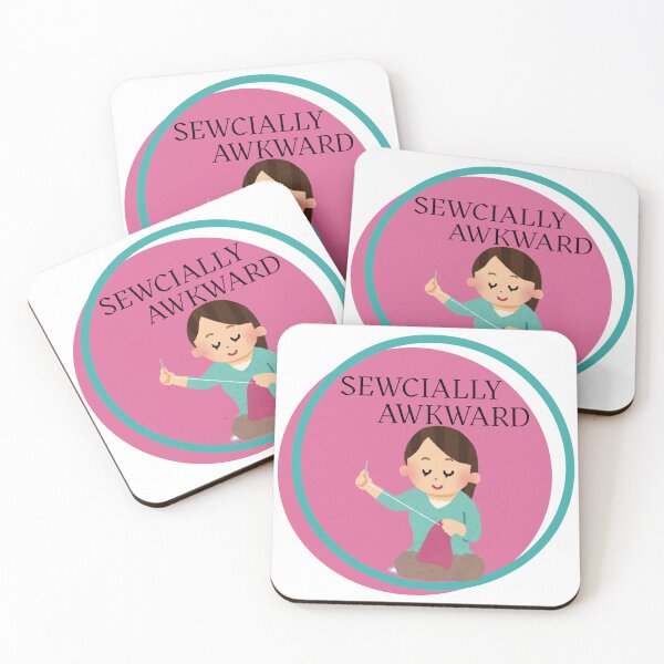 Item preview, Sewcially Awkward - Pink and Teal  designed and sold by SewHappyQuilt.