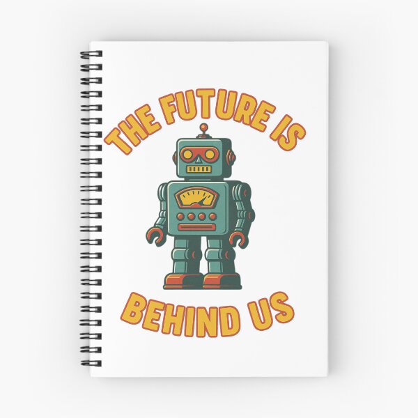 Item preview, The Future Is Behind Us – Retro Robot Nostalgia Design designed and sold by JenniferCreaArte .